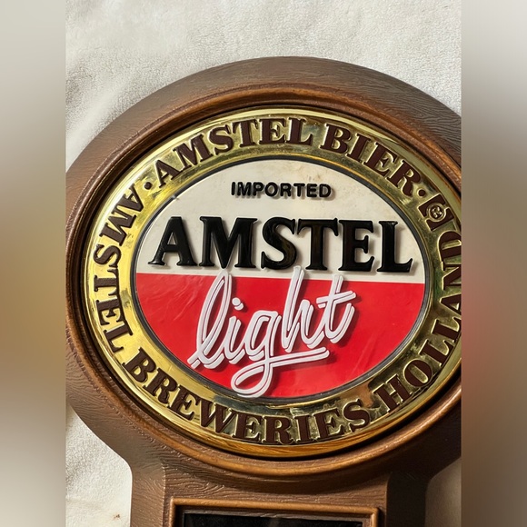 Vintage Amstel Light Beer plastic hard wired wall clock, rare man cave. Add plug - Picture 3 of 8
